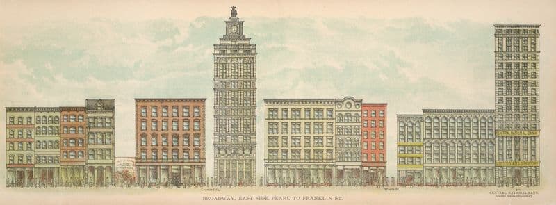 Broadway, East Side. Pearl to Franklin St. as a canvas print