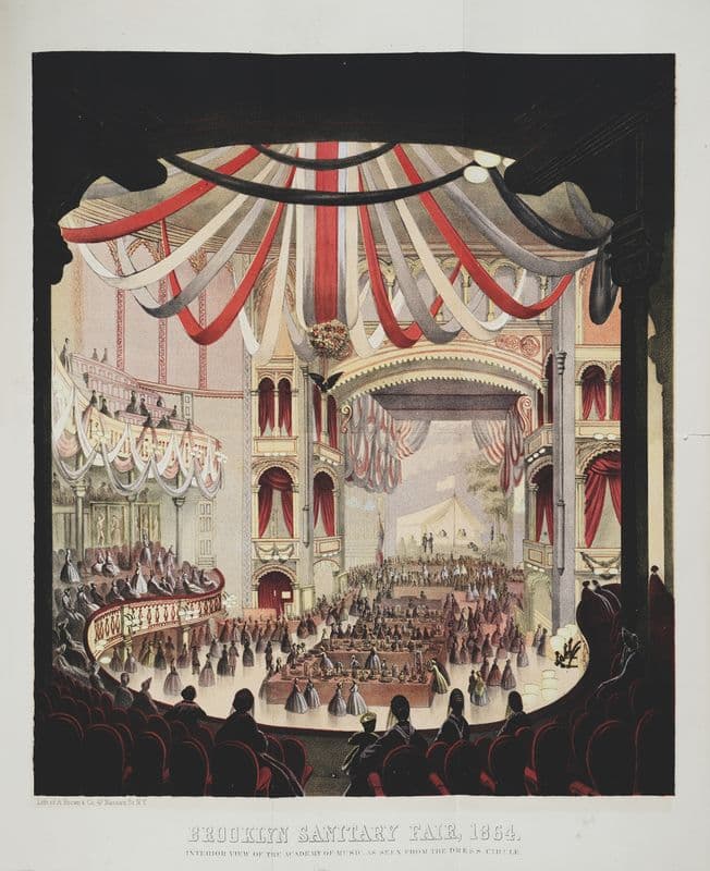 Brooklyn Sanitary Fair, 1864 Interior view of the Academy of Music, as seen from the dress circle as a canvas print