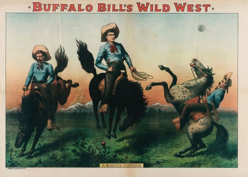 Buffalo Bill’s Wild West. A Bucking Mustang as a canvas print