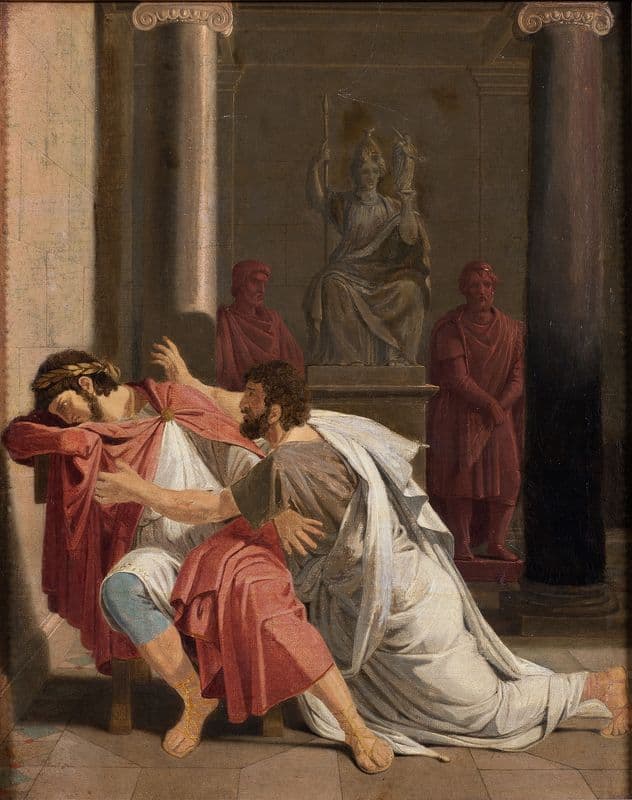 Burrhus, Nero’s Tutor, Prostrating Himself before his Sovereign Lord as a canvas print