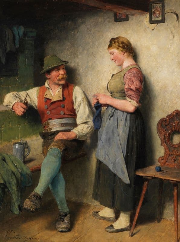 Bursche und Mädl as a canvas print