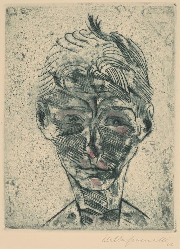 Bust of a Young Man, Self-portrait (Knabenkopf, Selbstporträt) (1922-1923) as a canvas print