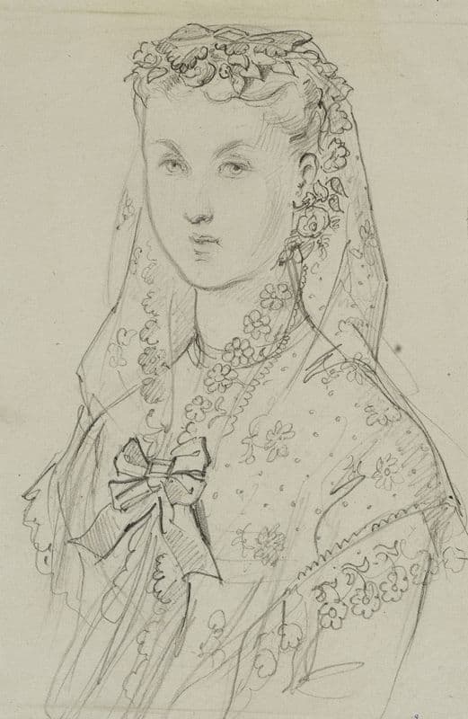 Buste de femme portant une mantille (1862-1872) as a canvas print