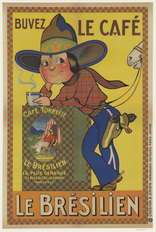 Buvez le café Le Brésilien. Marseille as a canvas print