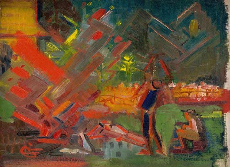 By the Campfire (1935–1944) as a canvas print