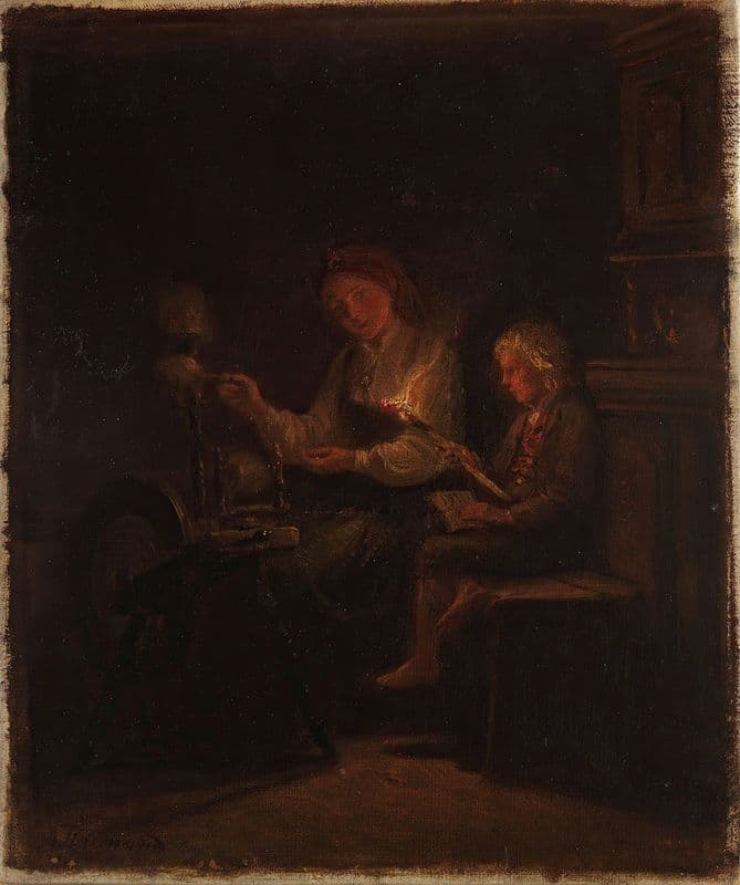 By the Spinning Wheel as a canvas print