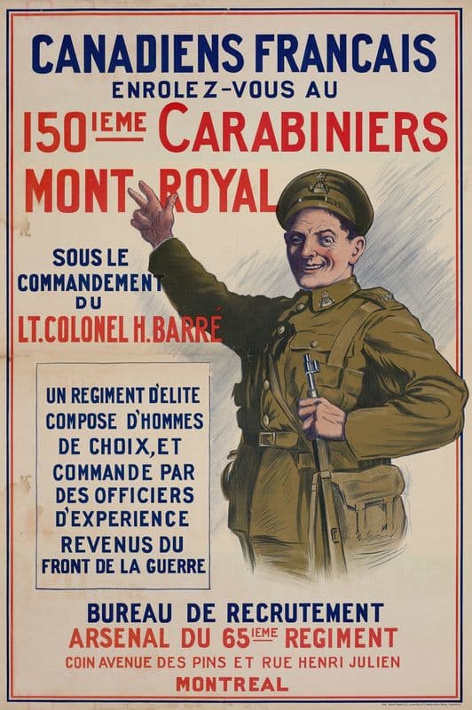Canadiens francais (1914-1918) as a canvas print