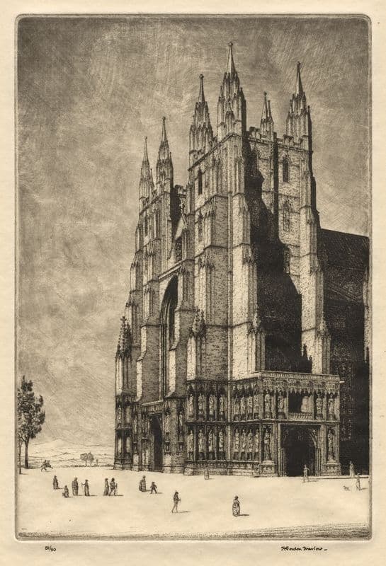 Canterbury Cathedral (c. 1930) as a canvas print