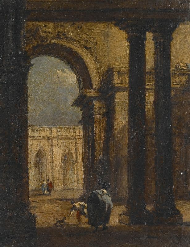 Capriccio; A Palace Courtyard (1790-93) as a canvas print