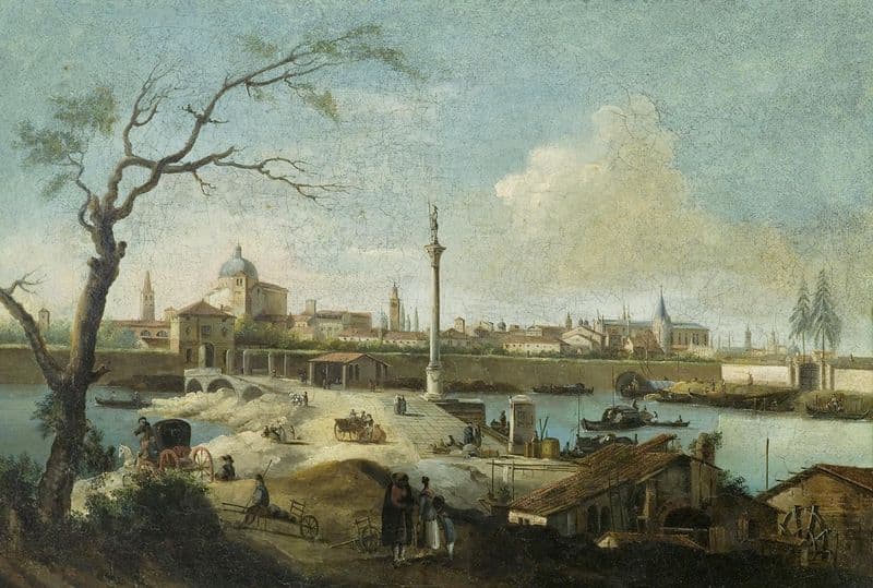 Capriccio mit der Ansicht von Padua as a canvas print