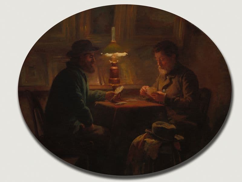 Card Game at ‘le Père Martin’ as a canvas print