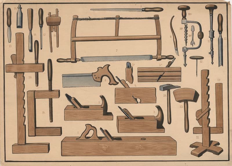 Carpenter’s tools as a canvas print
