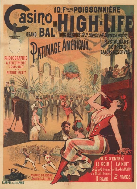 Casino du High-Life, 10, F(au)bourg-Poissonière. Grand bal tous les soirs de 11heures à 4 heures du matin as a canvas print