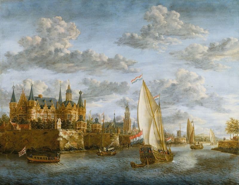 Castle on a River in Holland (c. 1660 - c. 1688) as a canvas print