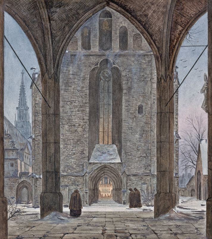 Cathedral in Winter (circa 1821) as a canvas print