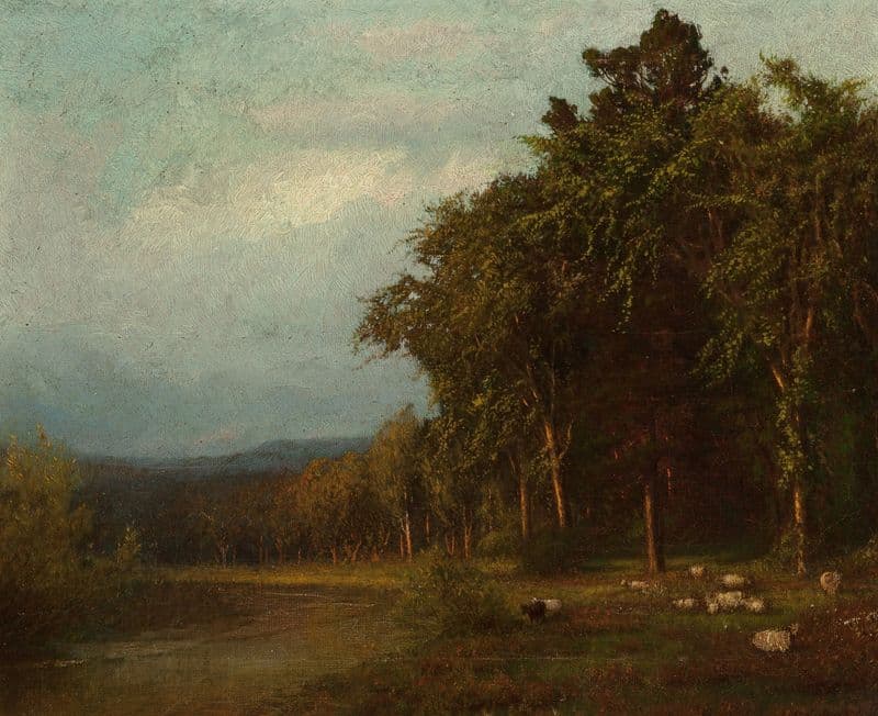 Cattle Grazing, Late Afternoon as a canvas print