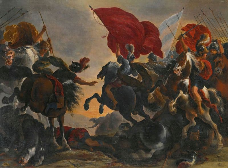 Cavalry battle scene as a canvas print