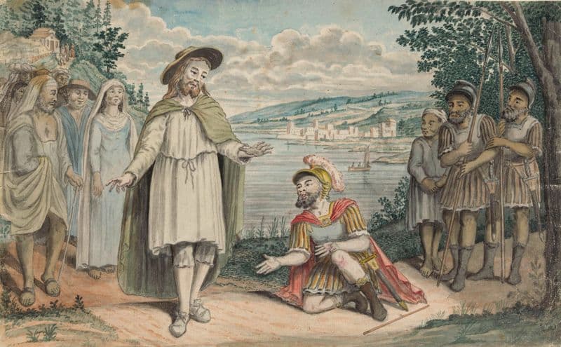 Centurio van Kafarnaüm knielt voor Christus (1788 - 1808) as a canvas print