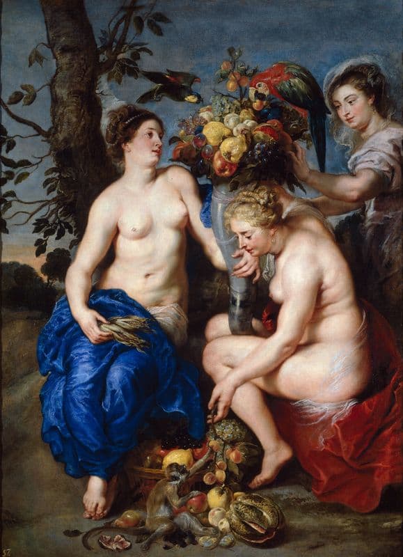 Ceres With Two Nymphs as a canvas print