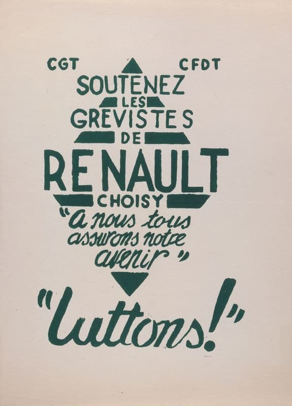 Cgt Cfdt Soutenez Les Grevistes De Renault Choisy A Nous Tous Assurons Notre Avenir Luttons as a canvas print