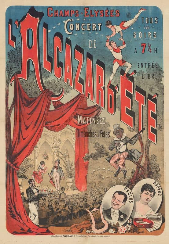 Champs Elysées. Concert de l’Alcazar d’Eté . Paulus, Duparc (1882-1888) as a canvas print