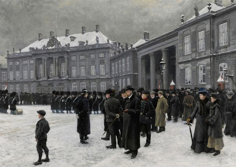 Changing of the guard at Amalienborg Palace (1902-1903) as a canvas print