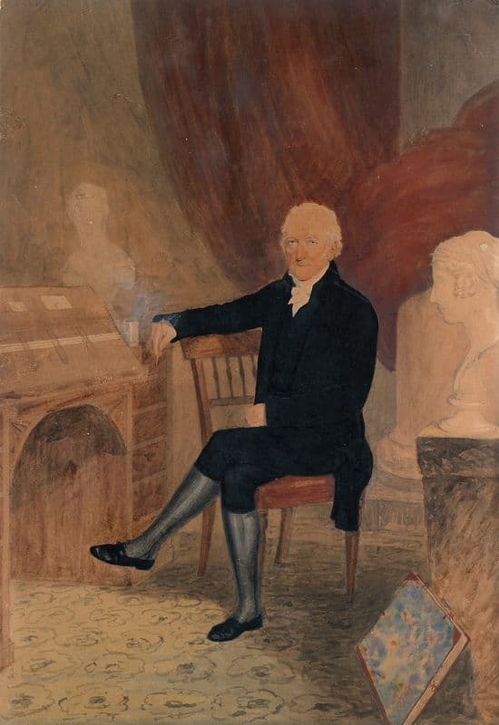 Charles Robertson (1760-1821), at his Miniature Painter’s Desk as a canvas print