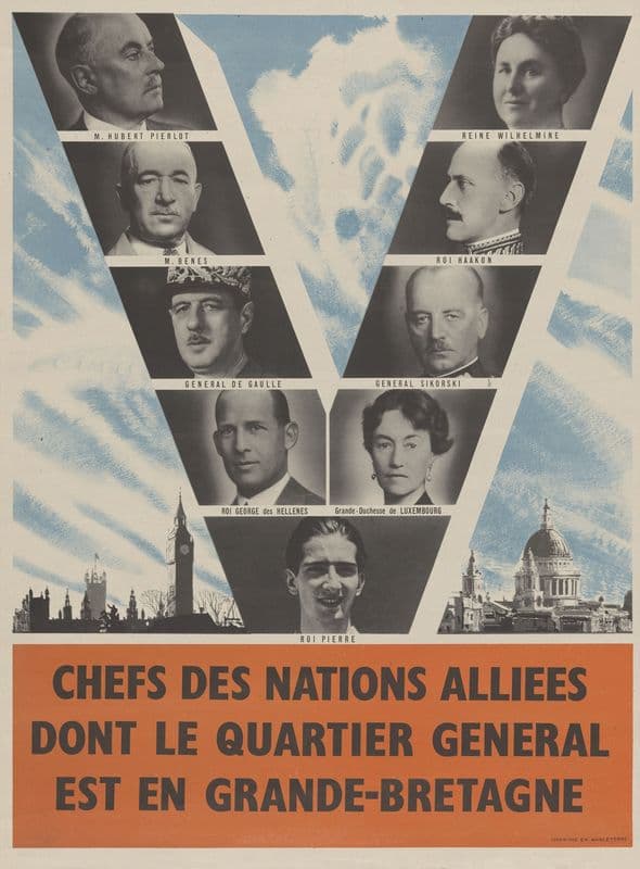 Chefs des Nations Alliees dont le quartier general est en Grande-Bretagne (Chiefs of the Allied Nations are Headquartered in Great Britain) as a canvas print