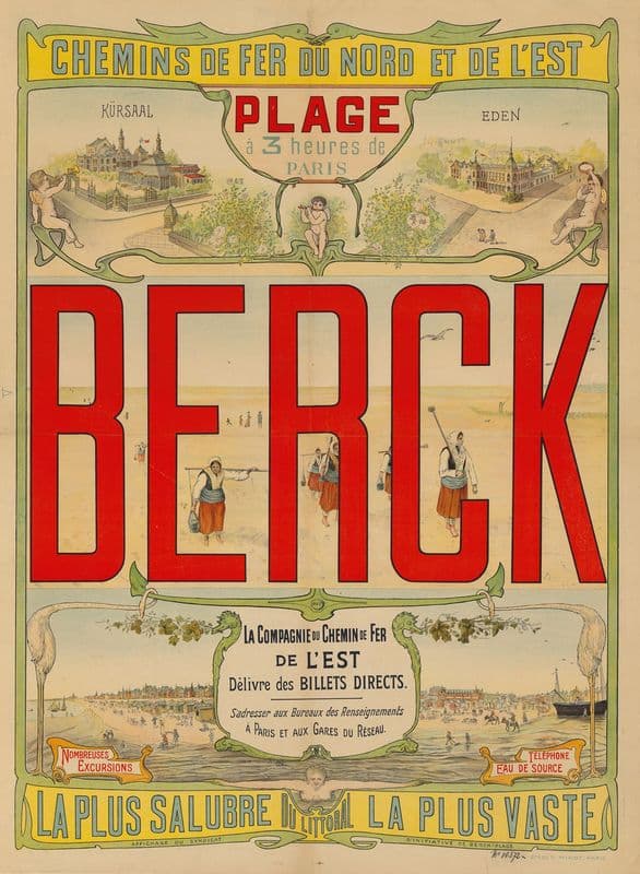 Chemin de fer du Nord et de l’Est. Berck as a canvas print
