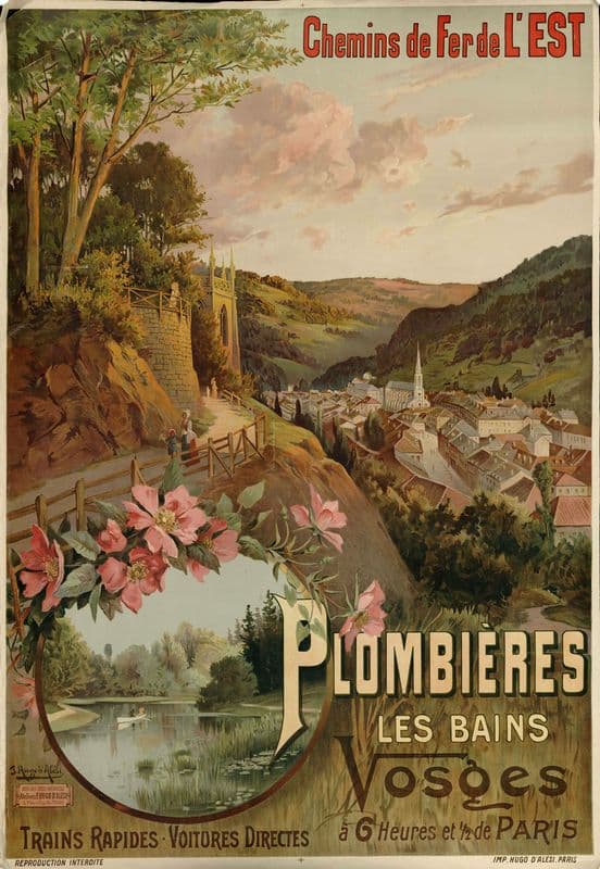Chemins de fer de l’Est ; Plombières les Bains as a canvas print