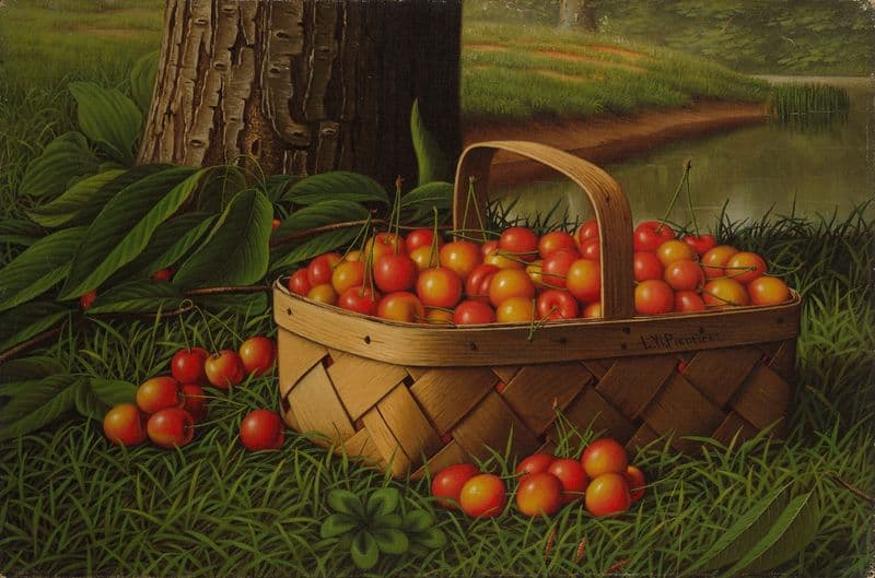 Cherries in a Basket (ca. 1890–1900) as a canvas print