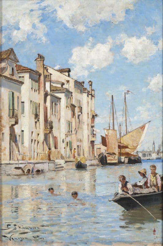 Children Bathing as a canvas print