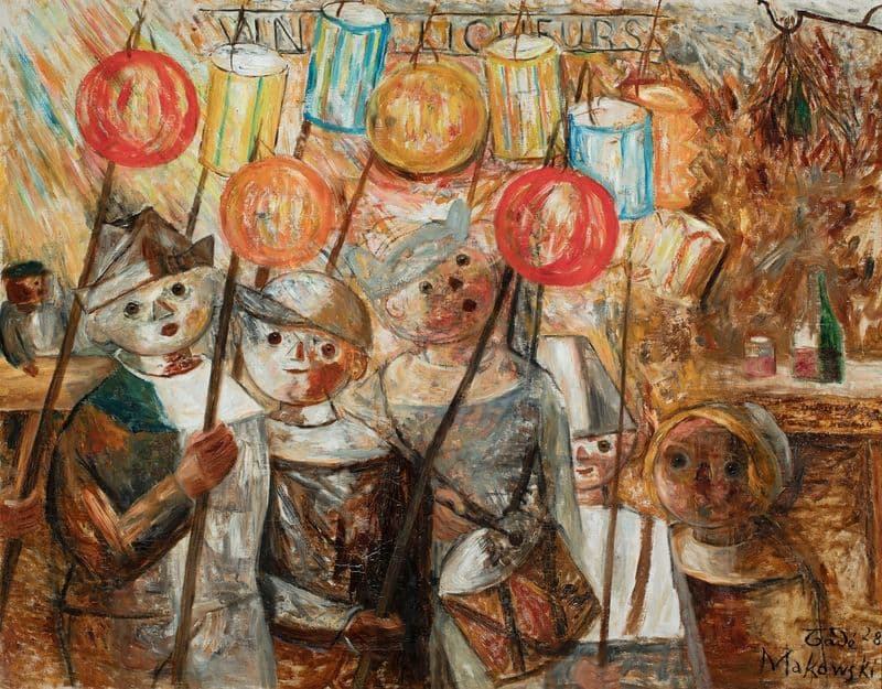 Children with torches (La retraite aux flambeaux) as a canvas print