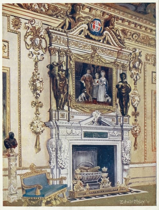 Chimneypiece in the double cube room, Wilton House (1910 - 1911) as a canvas print