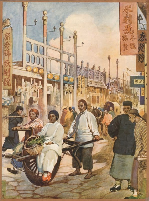 Chinese street scene as a canvas print