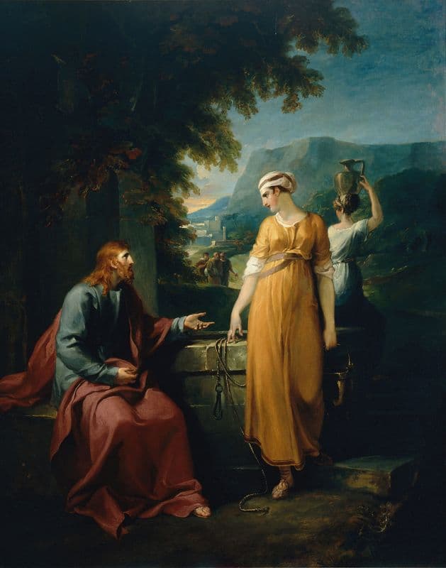 Christ and the woman of Samaria (circa 1792) as a canvas print