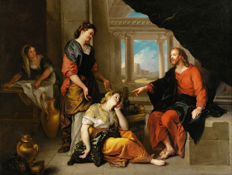 Christ At The Home Of Martha And Mary as a canvas print