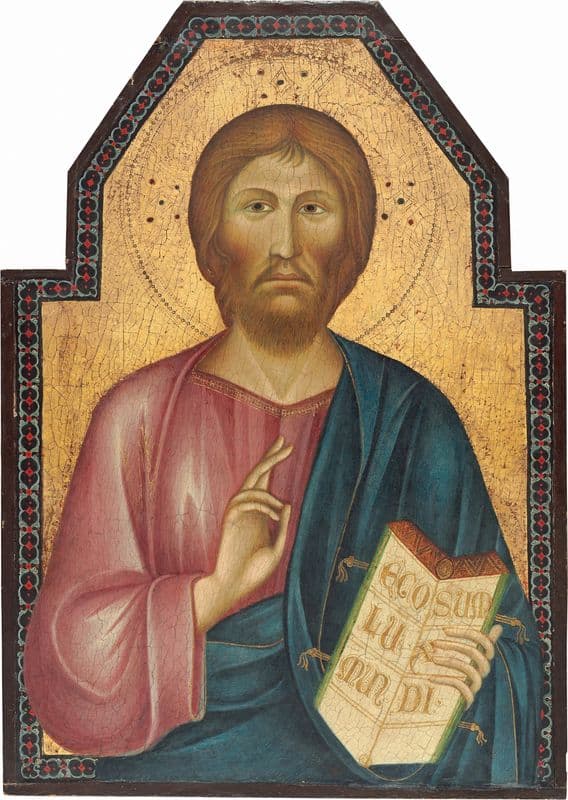Christ Blessing (c. 1310) as a canvas print