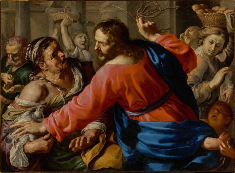 Christ Cleansing the Temple (about 1655) as a canvas print