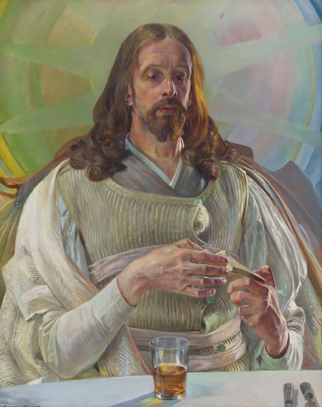 Christ in Emmaus – central section of the triptych as a canvas print