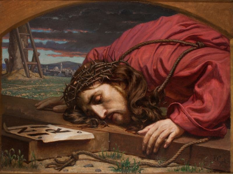 Christ Kissing the Cross (1897-1898) as a canvas print