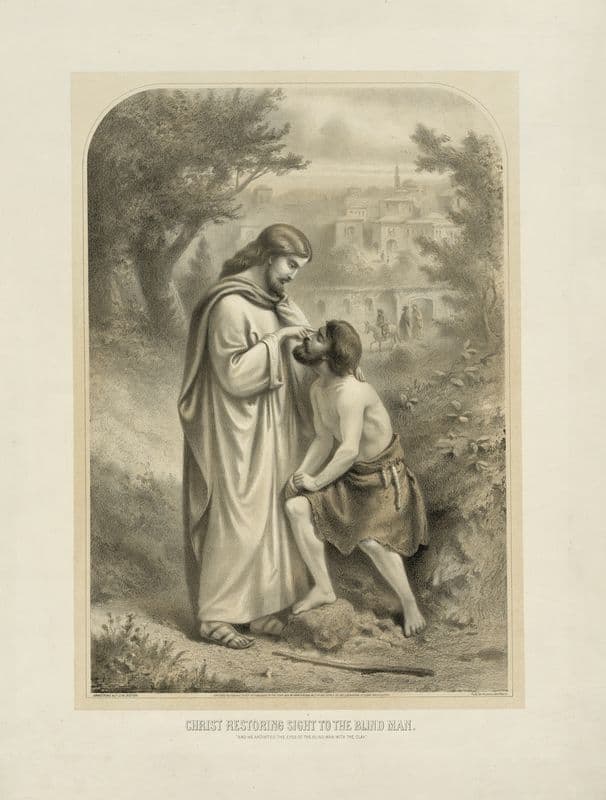 Christ restoring sight to the blind man as a canvas print