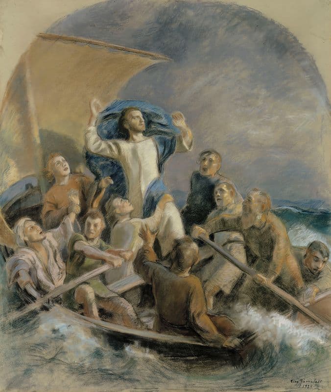 Christ Sets A Storm as a canvas print