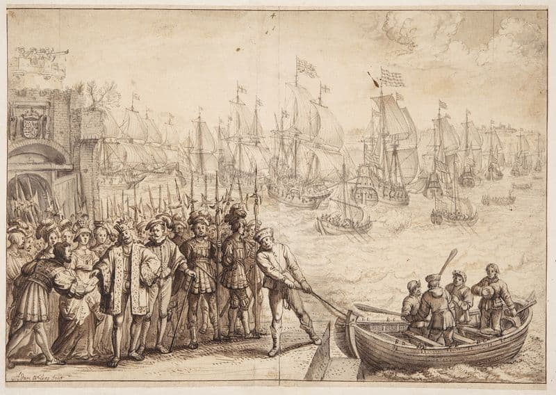 Christian II forlader København i 1523 as a canvas print