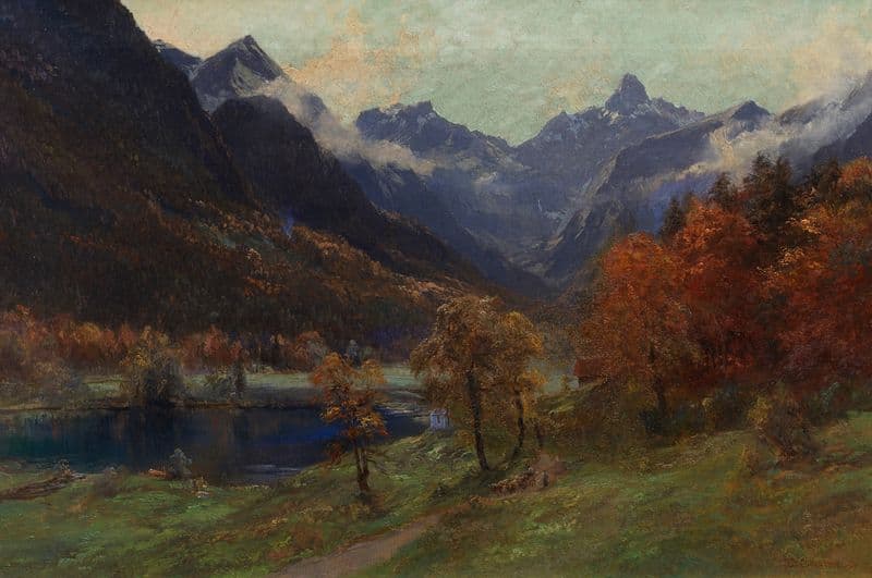 Christlessee bei Gerstruben mit Blick auf die Trettachspitze as a canvas print