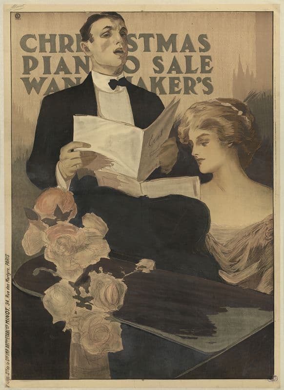 Christmas piano sale Wanamaker’s as a canvas print