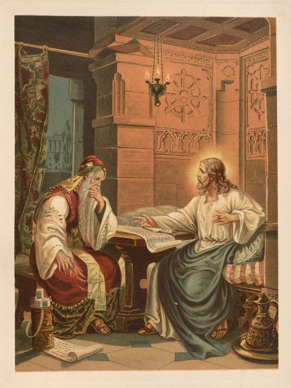 Christ’s conversation with Nicodemus as a canvas print