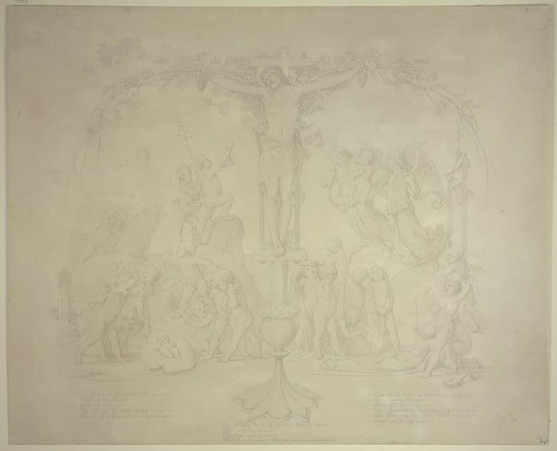 Christus als Weinstock; Geburt, Leben und Tod, mit drei Strophen von Clemens Brentano as a canvas print