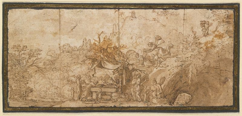 Christus nach den drei Versuchungen von Engeln bedient (ca 1605-1607) as a canvas print