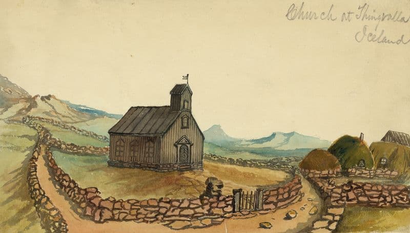 Church at Thingvalla Iceland as a canvas print